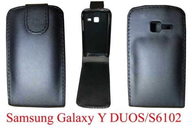 三星Galaxy Y Duos/S6102手機套皮套普通紋上下開翻保護外殼批發