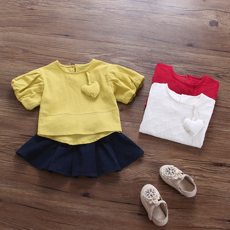 女童裝嬰兒短袖t恤套裝夏季女寶寶純棉兩件套薄款衣服半身裙